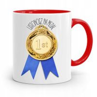 Kubek Czerwony Prezent Dla Listonosza Na Medal Z Nadrukiem Ze Zdjęciem