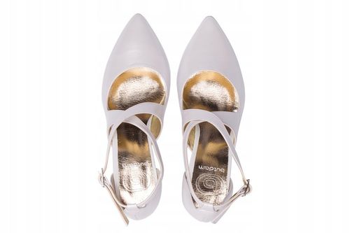 Buty ślubne skórzane niskie szpilki biały 35 na Arena.pl