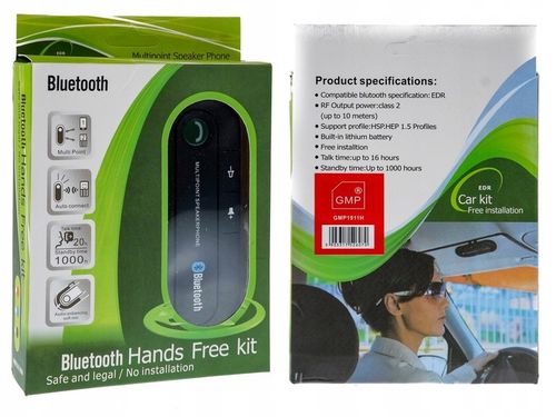 ZESTAW GŁOŚNOMÓWIĄCY SAMOCHODOWY GMP BLUETOOTH 4.1 na Arena.pl