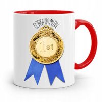Kubek Czerwony Prezent Dla Córki Córka Na Medal Z Nadrukiem Ze Zdjęciem