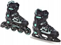 Rolki Łyżwy figurowe 2w1 Regulowane RAVEN Spirit Black/Mint 37-40