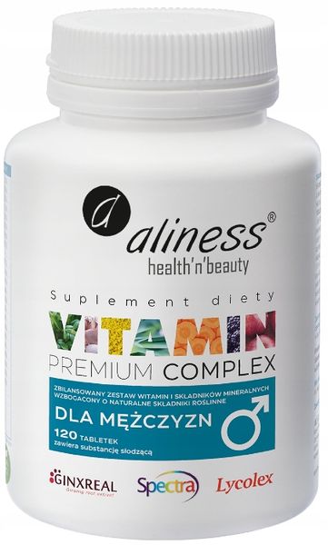 ALINESS Vitamin Premium Complex WITAMINY I MINERAŁY DLA MĘŻCZYZN 2x120 tab. zdjęcie 2