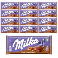 Milka Czekolada mleczna chrupiący orzeszek ziemny i karmel 90 g x 12 sztuk