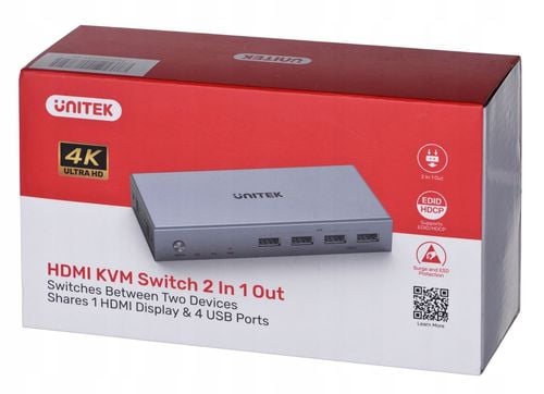 Przełącznik KVM Unitek V307A szary na Arena.pl