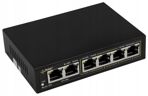 Switch PoE Pulsar S64 - 6 portów, 4xPoE, 2xUplink na Arena.pl