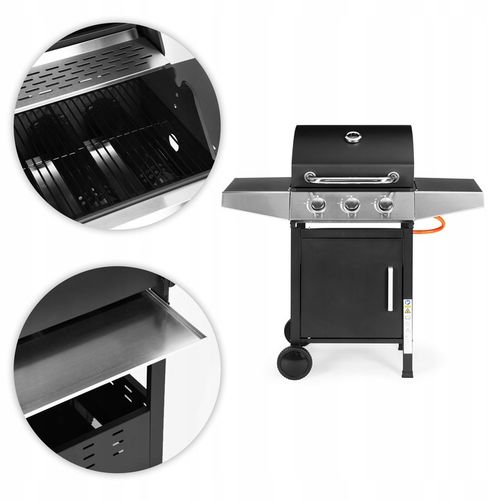 Grill gazowy ogrodowy 10.2 kW duży ruszt 3 palniki termometr reduktor Multi na Arena.pl