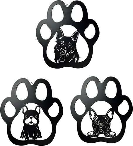 Ctpeng Metalowe Dekoracje Ścienne z Psem (Zestaw 3, 26,4 x 24,6 cm) na Arena.pl