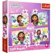 Puzzle dla dzieci z serii Koci Domek Gabi 4 układanki w 1 opakowaniu Trefl
