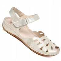 Sandały Damskie Lekkie Wygodne Buty na Lato Ażurowe wkł. Skóra KOBIECE 36