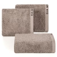 Ręcznik bawełniany zdobiony haftem z kolekcji Eva Minge 70X140 beżowy