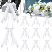 DEKORACJA ŚLUBNA DO SAMOCHODU NA ŚLUB AUTO OZDOBY DEKORACJE KOKARDKI WESELE