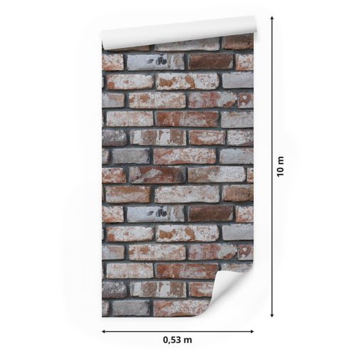 Tapeta W Rolce Brązowe Postarzane CEGŁY Mur 3D na Arena.pl