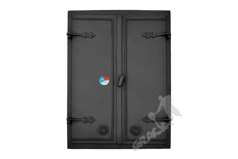 DRZWI A3 - 91X65 CM + TERMOMETR 0-250°C ŻELIWNE DO WĘDZARNI CHLEBOWE zdjęcie 1