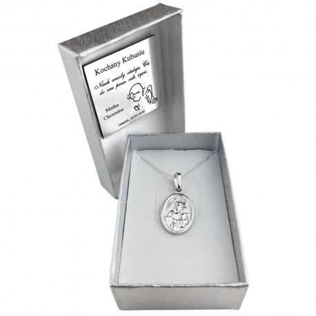 SREBRNY DWUSTRONNY MEDALIK SZKAPLERZ Z MATKĄ BOSKĄ I JEZUSEM SREBRO PRÓBY 925 na Arena.pl