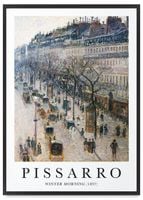 Plakat Pissarro zimowy poranek 40x50 cm w czarnej ramie