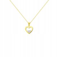 Złota zawieszka serduszka z cyrkoniami złoto 585