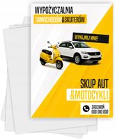 Ulotki A6 reklamowe firmowe 1000 szt projekt w cenie wypożyczalnia pojazdów