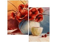 60X60CM MAKOWA KOMPOZYCJA DWU OBRAZ ŚCIAN