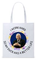 Śmieszny Pis Kaczyński Torba Eco Biała Shopper Z Nadrukiem Ze Zdjęciem