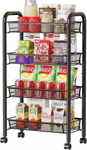 MOBILNY REGAŁ KUCHENNY ŁAZIENKOWY STOLIK NA KÓŁKACH METALOWY WÓZEK 4 na Arena.pl
