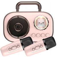 Bezprzewodowy Zestaw do Karaoke dla Dzieci Głośnik Bluetooth + 2 Mikrofony