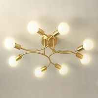 Lampa sufitowa w stylu vintage 8-punktowa E27 złota NIEKOMPLETNA