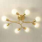 Lampa sufitowa w stylu vintage 8-punktowa E27 złota NIEKOMPLETNA