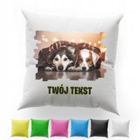 POSZEWKA Z NADRUKIEM BAWEŁNIANA 40x40CM - PIES PSY PIESKI ZWIERZĘTA FAN