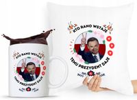 Zestaw Poduszka + Kubek Prezent Andrzej Duda Pis Z Nadrukiem Ze Zdjęciem