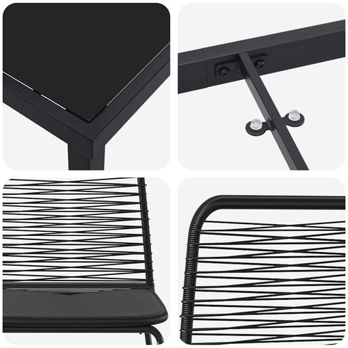 Zestaw do jadalni w ogrodzie 3 pcs Czarny Polirattan na Arena.pl