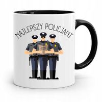 Kubek Czarny Prezent Dla Najlepszego Policjanta Z Nadrukiem Ze Zdjęciem