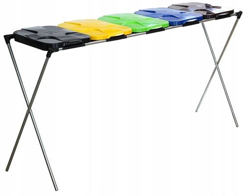 stojak do segregacji odpadów (5-stanowiskowy) niebieski, zielony, brązowy na Arena.pl