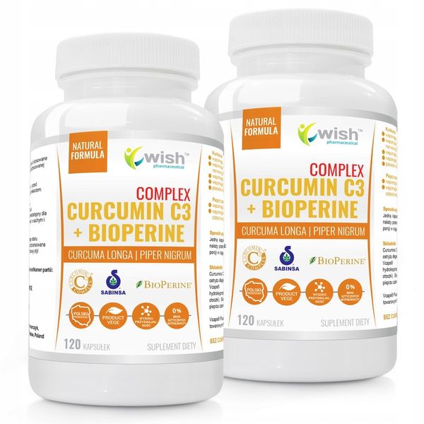 KURKUMINA + PIPERYNA CURCUMIN C3 turmeric 2x120kap zdjęcie 1