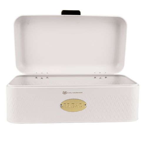 Duży CHLEBAK Pojemnik na Pieczywo Chleb bułki STALOWY Biały Karl na Arena.pl