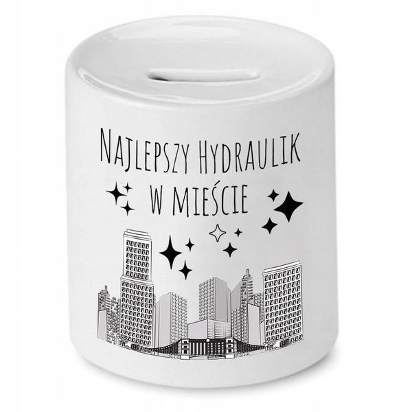Skarbonka Dla Hydraulika Najlepszy W Mieście Z Nadrukiem Ze Zdjęciem zdjęcie 1