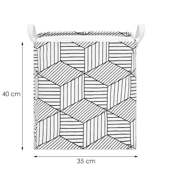Kosz do przechowywania zabawek i ubrań pojemnik z uszami biało-czarny zdjęcie 4