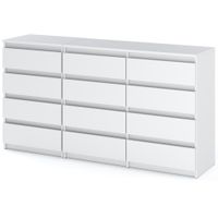 Komoda 12 Szuflad Pojemna Szafka Nowoczesna Salon Rtv Stolik Biały Mat