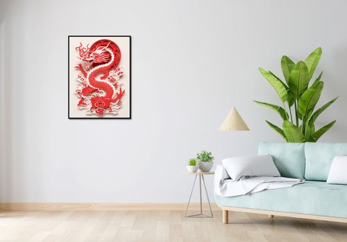 Plakat 60x80cm Czerwony Smok na Arena.pl