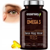 OMEGA 3 3000 MG Z RYB + Witamina E Serce Mózg Wzrok EPA DHA TRAN OLEJ RYBI