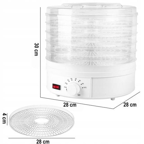 SUSZARKA SPOŻYWCZA DO GRZYBÓW OWOCÓW WARZYW REGULACJA 5 POZIOMÓW 600W na Arena.pl