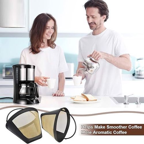 Filtry do kawy wielorazowe r.4 ekspresu złote 2szt na Arena.pl