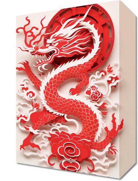 Obraz 20x30cm Czerwony Smok zdjęcie 1