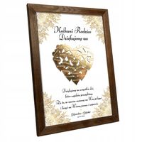 PODZIĘKOWANIE DLA RODZICÓW DZIADKÓW BABCI DZIADKA MAMY ŚLUB SERCE 3D RAMKA