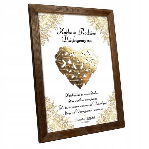 PODZIĘKOWANIE DLA RODZICÓW DZIADKÓW BABCI DZIADKA MAMY ŚLUB SERCE 3D RAMKA na Arena.pl