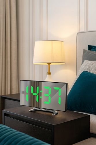 ZEGAR CYFROWY ZEGAREK ELEKTRONICZNY STOJĄCY TERMOMETR GODZINA BUDZIK LCD na Arena.pl