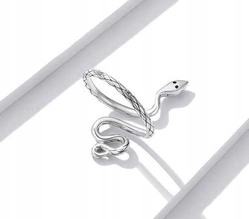 Srebrny pierścionek WĄŻ żmija cyrkonie regulowany s925 +pudełko na Arena.pl