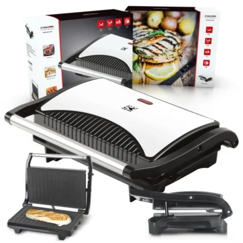 GRILL do kanapek MIĘSA RYBY PANINI OPIEKACZ 700W NON STICK KOMPAKTOWY MOCNY na Arena.pl