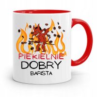 Dla Baristy Baristki Kawiarki Kubek Czerwony Z Nadrukiem Ze Zdjęciem