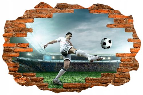 Naklejka samoprzylepna efekt 3D piłkarz stickers na Arena.pl