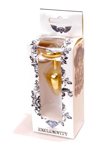 Plug-Jewellery Gold Heart Plug- Clear zdjęcie 9